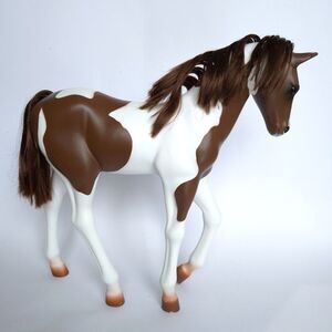 Our Generation 12" Equestrian Play Pretend standing Horse Foal White Brown Spots